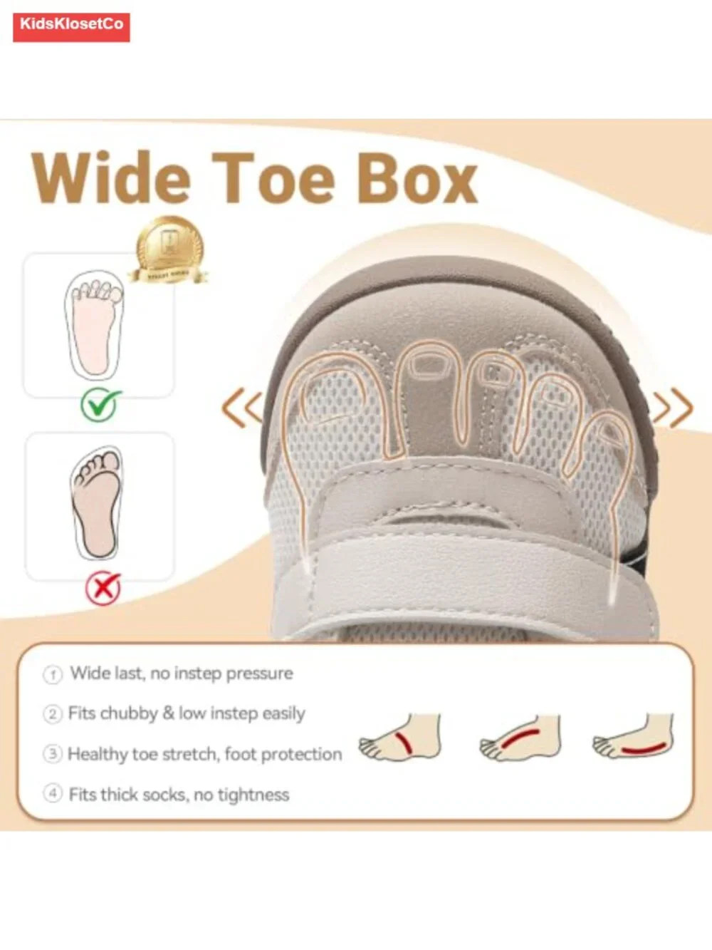 Toddler Walking Shoes Wide Running Kids Sneakers Athletic Sport Shoes